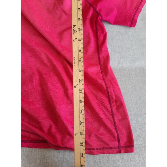 Tommy Bahama Men Large Performance all over Floral Fuchsia Pink Pullover T-Shirt - Picture 6 of 8